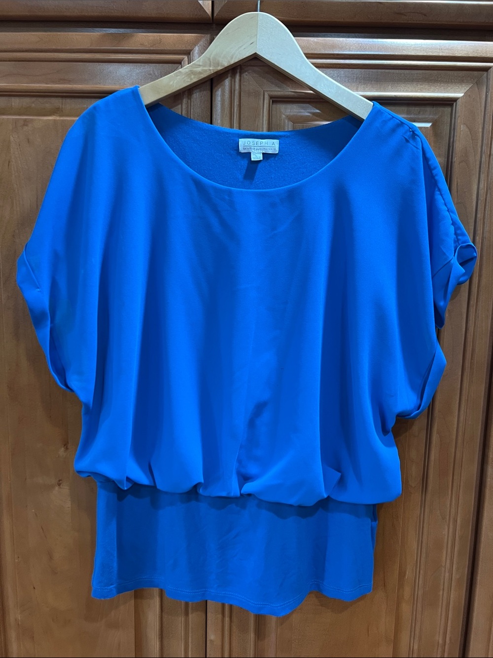 Joseph A Electric Blue Dolman Blouse with Bloused Waist